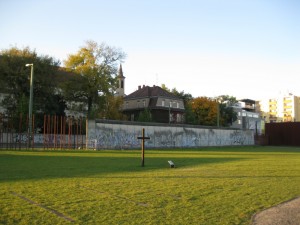 Berlin Wall memorial near our hotel