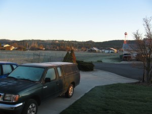 View out the front of the new house