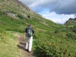 Randy hiking up the trail