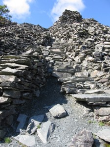 Section of trail with impressive rock work