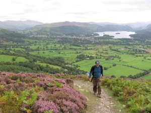 Randy and the view on the way up Skiddaw