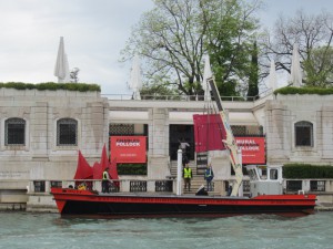Boat in front of Guggenheim Gallery