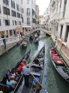 Gondolas in canal
