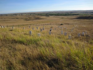 Memorials to General Custer and his soldiers, Little Bighorn National Monument, Montana