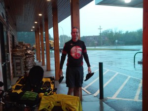 rain at a convenience store