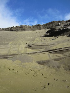 Green sand cliff