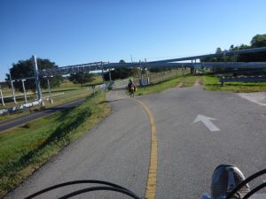 cycling under chemical plant pipes