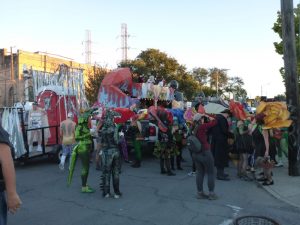 Halloween parade preparations