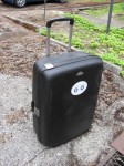 Suitcase with bicycle inside